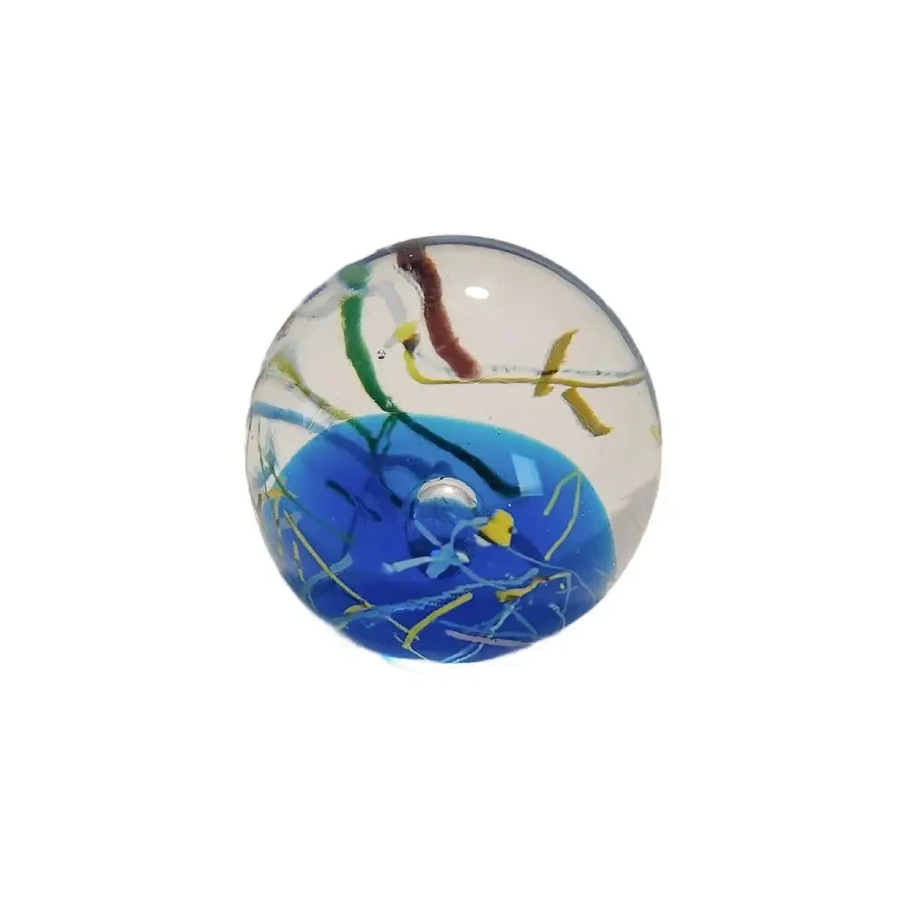 Vintage Hand Blown Glass Sphere with Confetti Streamers, 3
